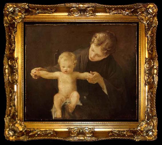 framed  Paul Peel Mother and Child, ta009-2